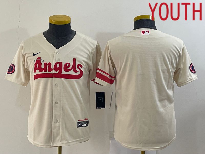 Youth Los Angeles Angels Blank Cream City Edition Nike 2022 MLB Jersey